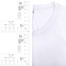 Regla guía acrílica para camisetas (2 unidades) para costura y sastrería. Herramienta de alineación precisa.