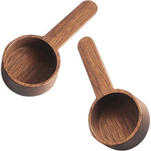 Stabile und bruchfeste Kaffeelöffel aus rundem Holz, 2 Stück