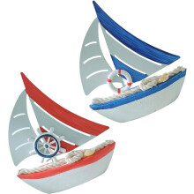 2 stuks houten zeilbootmodel decoratie voor strandhuis, slaapkamer of badkamer