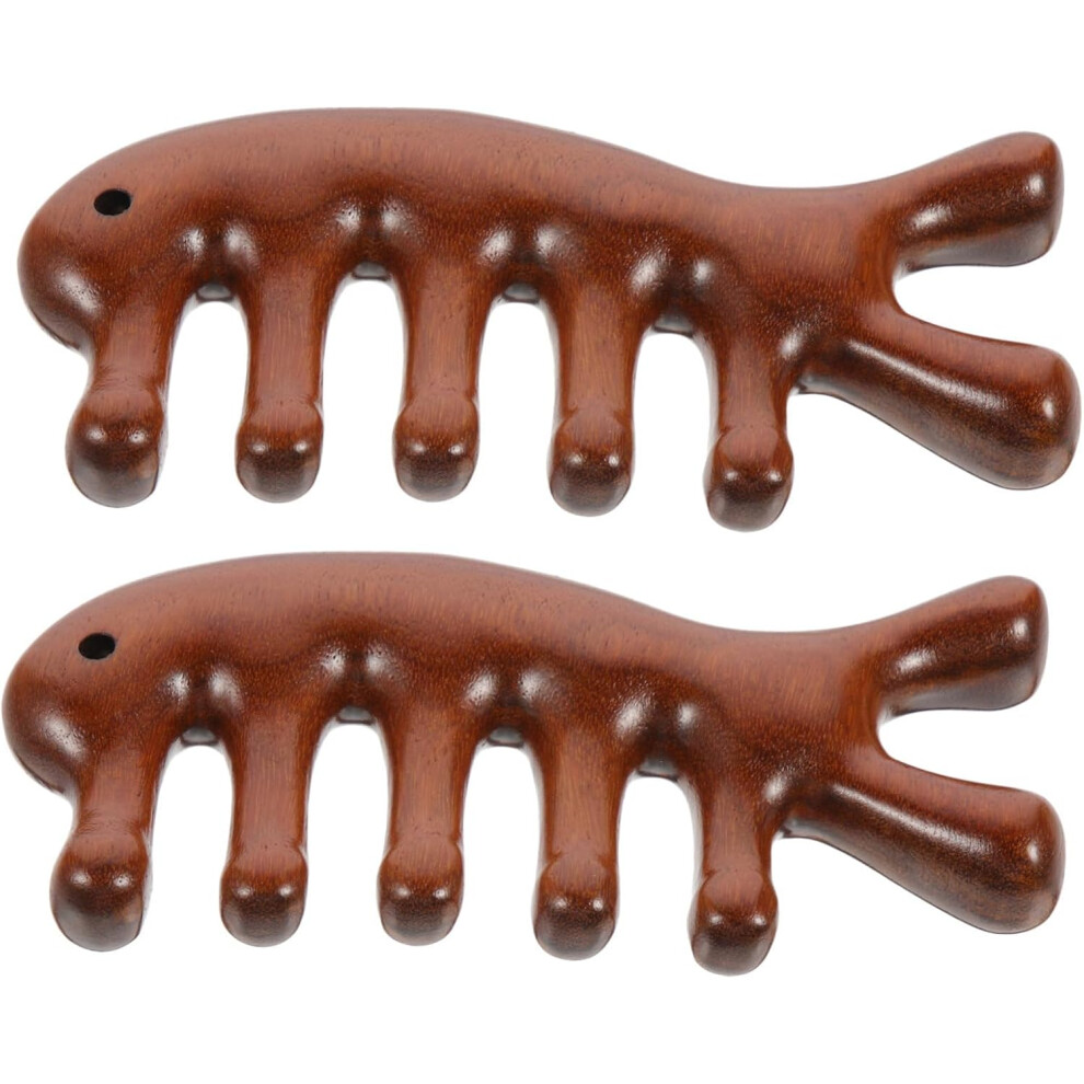 Hkhbjs 2Pcs Natural Sandalwood Combs Wide Tooth Massage Brush For Scalp Therapy Wood Guasha Comb