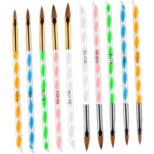 2sets Nail Art Crystall Pen of Manicure Brush Pen Acrylic Spiral Rod Nail Tools