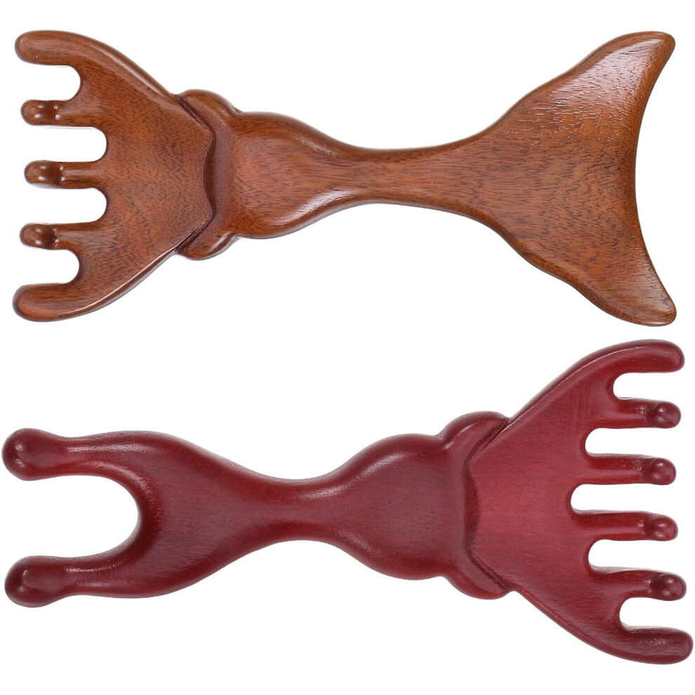 Hkhbjs Sandalwood Scalp Comb Set 2Pcs Â Wide Tooth Hair Massager And Meridian Massage Scraping Tool