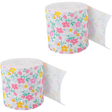Rollo de papel higiénico estampado de colores, paquete de 2 rollos, servilleta de papel de 2 capas para baño.