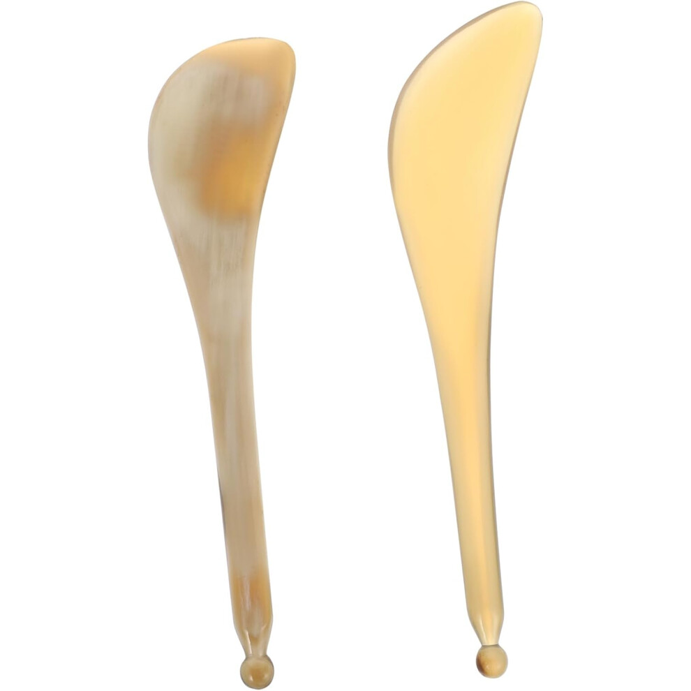 Hkhbjs 2Pcs Ox Horn Tendon Stick Natural Texture Facial Massage Rods