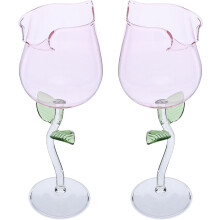 2 romantische Weingläser mit kreativem Blumenmuster für Cocktailpartys, Küchenbar – einzigartige Trinkgefäße
