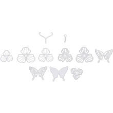 DIY Stanzschablonen-Set aus Kohlenstoffstahl, 2-teilig, Schmetterlings- und Blumenmotiv, Scrapbooking-Stanzschablone