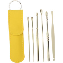 2 sets oorlepels, spiraalvormig oorreinigingsinstrument van roestvrij staal voor grondige reiniging en veilig gebruik. Inclusief opbergtas.