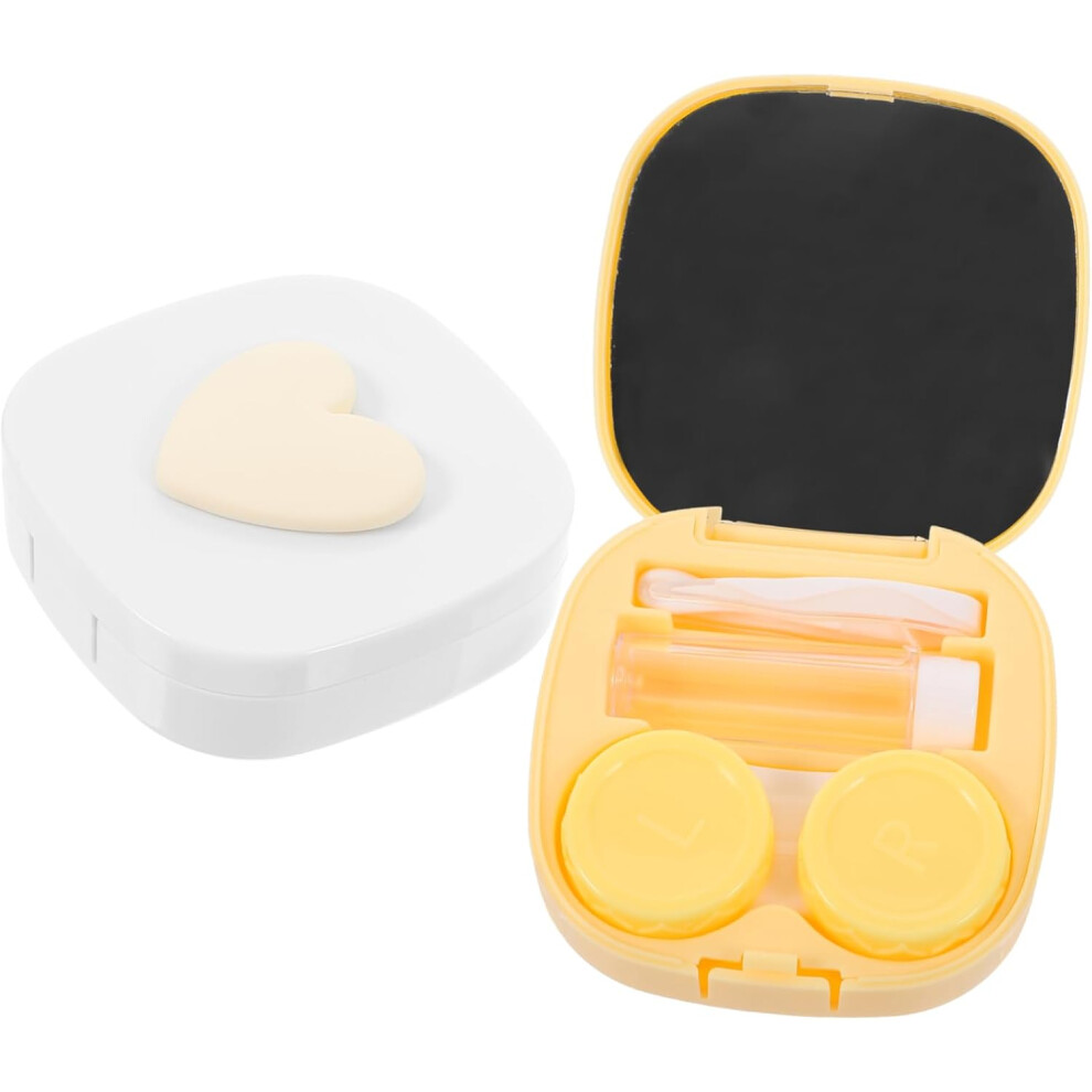 Hkhbjs 2 Sets Contact Lens Storage Box Cute Lens Case Delicate Small Women Organizer Travel Case For Daily Use