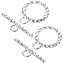 Sets S925 Sterling Silber 10mm Knebelverschlüsse für Schmuckherstellung, Armband- und Halskettenverbinder