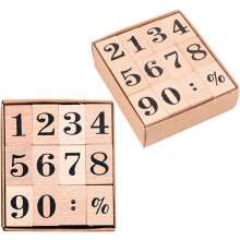 Holz-Zahlenstempel-Set, 2er-Pack, geschnitzte Gummistempel, DIY-Scrapbooking- und Bastelzubehör