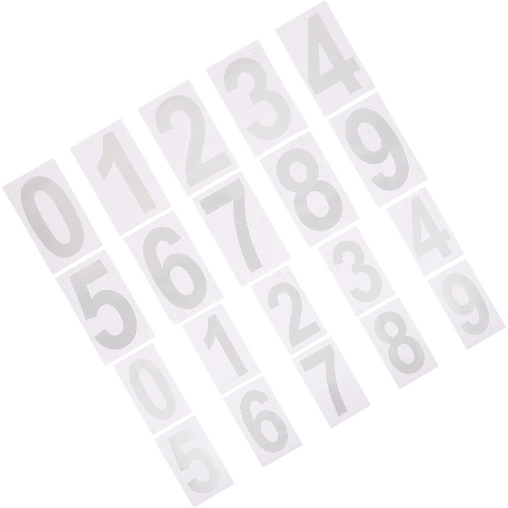 2 Sets Large White Pvc Number Stickers For Mailbox Self-Adhesive And Waterproof Reflective Numbers 5455468290244