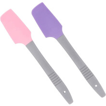 Espátulas aplicadoras de cera de silicona, 2 unidades, color morado y rosa. Palitos de depilación reutilizables.