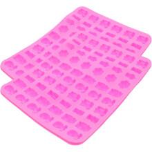 2 moldes de silicona antiadherentes para dulces, fáciles de desmoldar, moldes rosas para hornear gomitas, ideales para manualidades.
