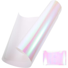 2 Stück pinkfarbene holografische 5-Farben-Wärmeübertragungsfolien 30 cm x 50 cm HTV