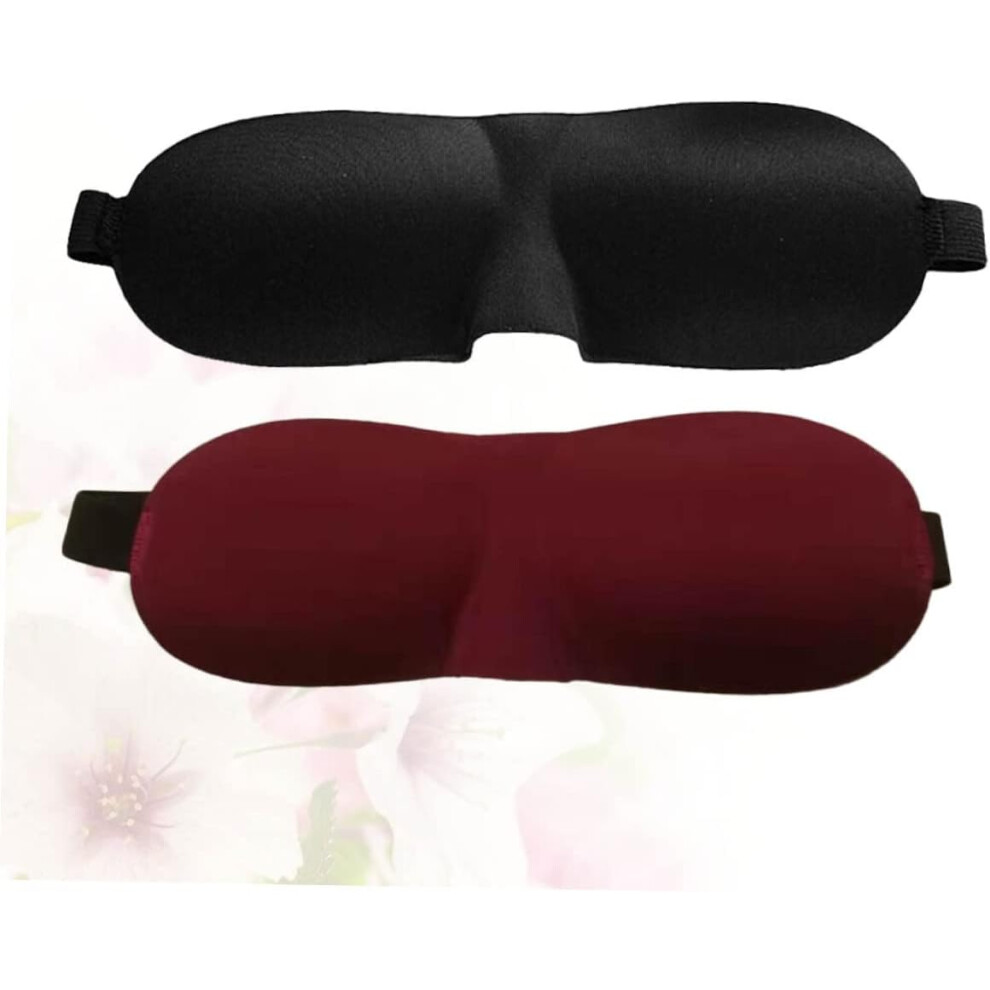 Hkhbjs 2Pcs Contoured Eye Mask Adjustable Lightweight Sleep Masks
