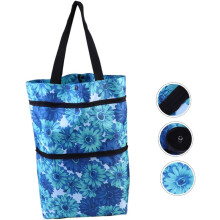 2pcs Tey reutilizável bolsa padrão flor casa escalador ao ar livre viagem saco dobrável