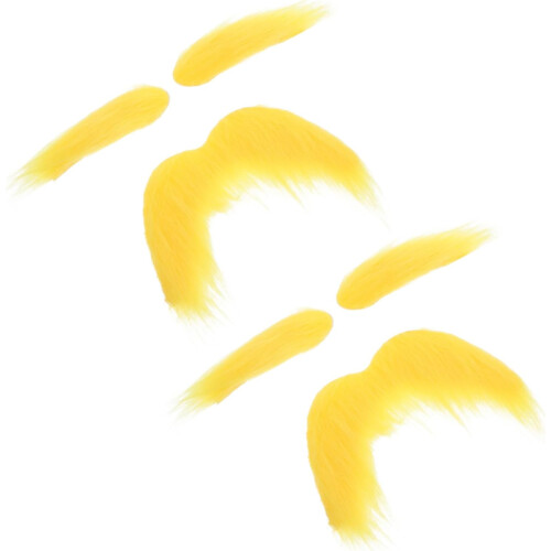 2sets Simulation Fake Mustache and Eyebrows Costume Kit for Men Realistic Beard Decorations