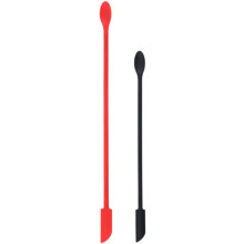 2 Silikon-Minispatel mit zwei Enden, leicht, mit glatter Oberfläche und runder Form