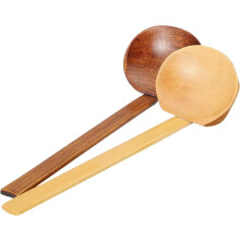 2pcs Hotpot Wood Soup Ladle Cooking Long Handle Wear-Resistant Wooden Bamboo Material