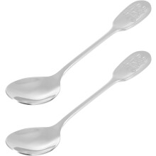 Dessertlöffel, Suppenlöffel, Edelstahl, 2-teilig, mit Tigerdesign, silbernes Besteck