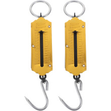 2Pcs Portable Yellow Mechanical Hanging Hook Scale 12Kg Spring Balance Handheld Fish Weight Scale