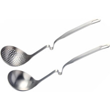 2 Stück Hängende Hotpot-Schöpfkellen aus Edelstahl mit langem Griff