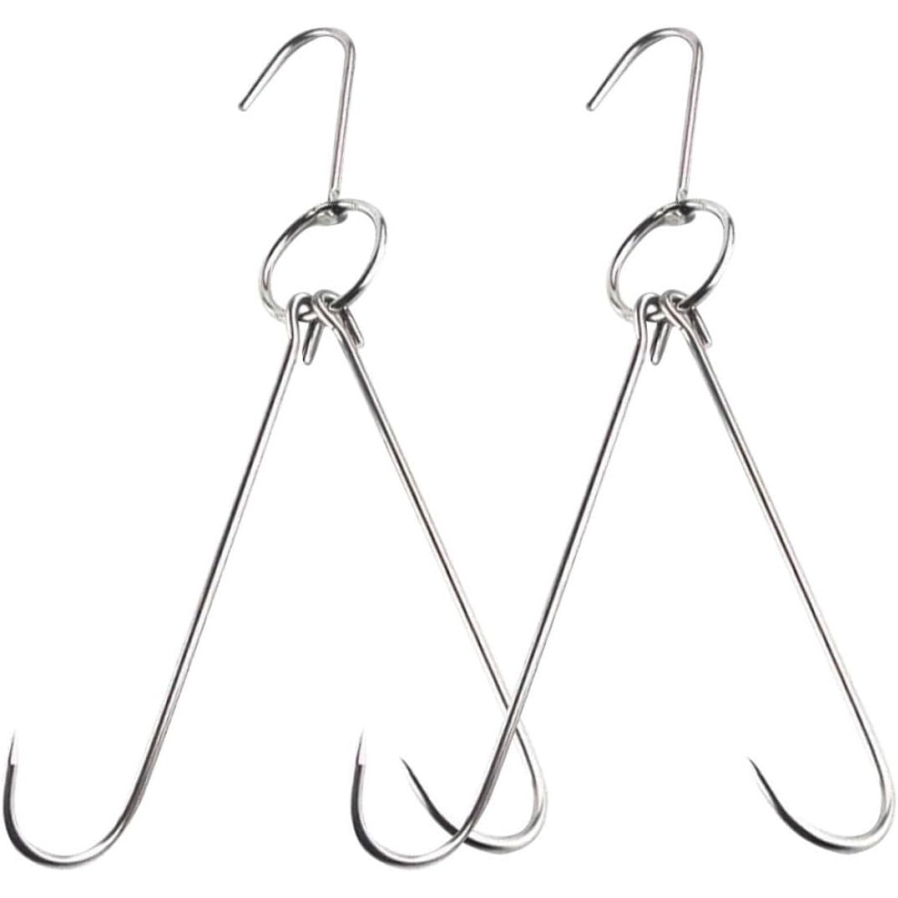 2Pcs Stainless Steel S Shaped Double Hooks For Hanging Meat 6Cm Diameter X 30Cm Length Drying Meat Hooks Suitable For Bbq Grill 5455468322112