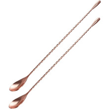 Stück Edelstahl-Rührlöffel für Cocktails, tropfenförmiges Design, spiralförmiger Stab