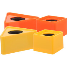 4-teiliges, leichtes, tragbares Mikrofon-Flaggenstationsset mit dreieckigen und quadratischen Würfelformen aus ABS