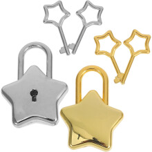 Candados de aleación pequeños, ligeros, 2 unidades, con forma de estrella, con llaves, fáciles de transportar y con un diseño atractivo.