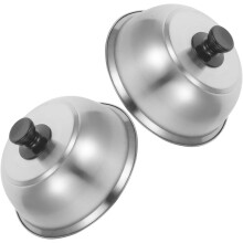 2 Stück Edelstahl-Grilldeckel für Steaks, 20 cm und 22 cm, Abdeckhauben, Topf- und Pfannenzubehör