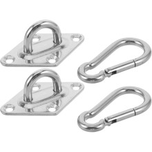 Yoga-Hängehaken-Set aus Edelstahl mit Karabiner und Rhombus-Verschluss, 6 mm, robuste Deckenbefestigung