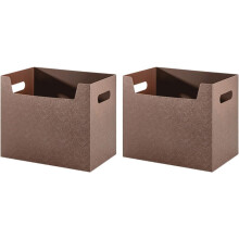 2 Stück faltbare Aufbewahrungsboxen für Bücher, groß, kaffeefarben, für Büroablagen, sortiert