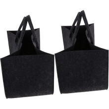 2 bolsas de viaje elegantes para el hogar y el supermercado con bolso de mano de fieltro para leña, picnic y supermercado.