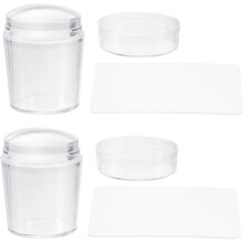 2er-Set transparente Nagelkunst-Stempel, Silikon und Schaber für Maniküre-Designs für Anfänger und Profis