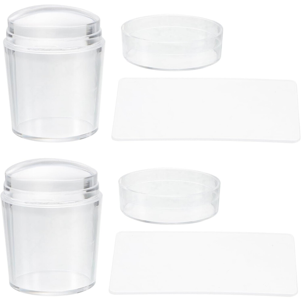 Hkhbjs 2Sets Transparent Nail Art Stamper Kit Silicone And Scrapers For Manicure Designs For Beginners And Professionals
