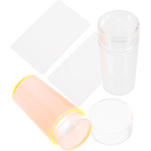 Silikon Nagelstämpelset 4 st Jelly Head Nageltrycksstämpelskrapa för Manikyrkonst för Hemma-Gör-det-själv och Professionell Användning