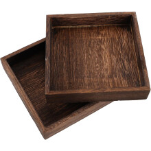 2er-Set Ringablageplatten, Schmucktabletts, Retro-Holz, leichter Schreibtisch-Organizer für viele Anlässe