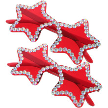 2er-Pack Strass-Sonnenbrillen für Damen, leichte, rahmenlose Sternenbrillen, einzigartige Brillen für Partys und Strand