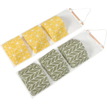 2er-Pack Wandaufbewahrungstaschen, dreilagig, multifunktional, aus Baumwolle und Leinen, großes Fassungsvermögen, stilvolles, schlichtes Design