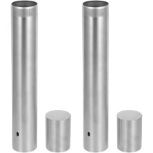 2 Stück Urkundenröhren aus Edelstahl, wasserdichte Aufbewahrungszylinder für Diplomrollen, 5 cm Durchmesser x 35 cm Länge