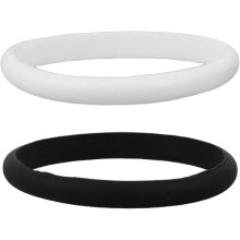 2 Silikon-Sportarmbänder für Damen und Herren, geeignet für Fitness, Radfahren und Laufen, Schwarz/Weiß