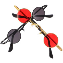 2 Stück Vintage-Sonnenbrillen, kleine runde Sonnenbrillen, modische Hippie-Sonnenbrillen für Partys