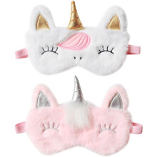 2er-Pack Plüsch-Einhorn-Schlafmasken, flauschig, leicht und bequem