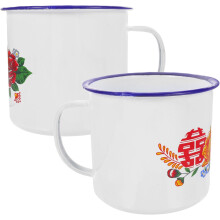 2er-Set emaillierte Teetassen im chinesischen Stil, Vintage, klassisch, weiß, Mini-Becher