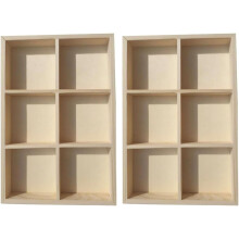 2er-Set Aufbewahrungsboxen aus Holz mit Fächern für Malutensilien – ideal für Jungen und Mädchen beim Malen und Basteln