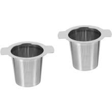2 Stück Edelstahl-Teefilter mit Auslaufschutz für losen Tee, Gewürzfilter und mehr für den täglichen Gebrauch