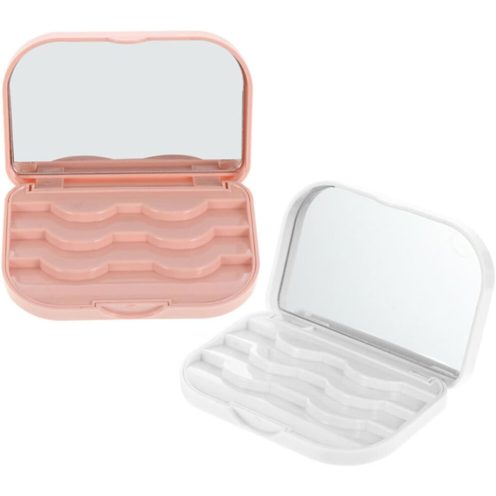 Hkhbjs 2Pcs Eyelash Container Magnetic False Eyelash Box For Lashes Makeup Easy Open Lid