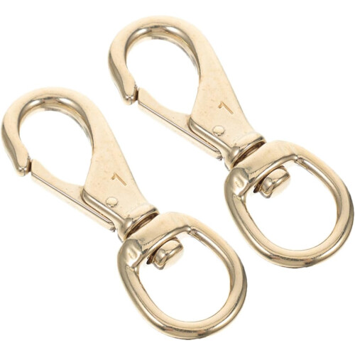 2pcs Heavy Duty Solid Brass Swivel Hooks Hardware Rotating Design