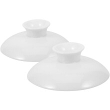 stuks theekopdeksels, accessoires: keramische theekopdeksels, wit, elegant, visueel aantrekkelijk en gemakkelijk te gebruiken.
